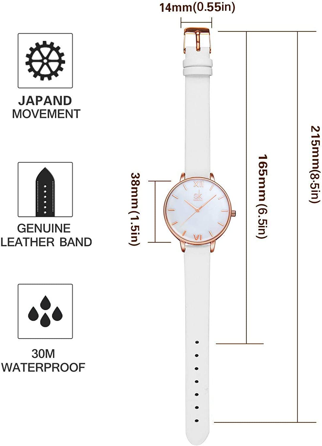 SHENGKE Simplicity Creative Women Watch Genuine Leather Elegant Women Watches Ladies Business Wristwatch - Image 5